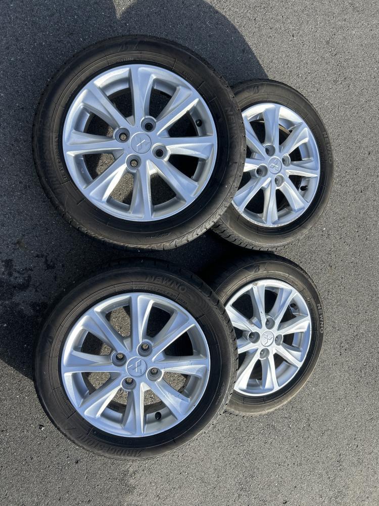 三菱純正アルミホイール 14インチ 155/65R14 リム径155/65R14(F/R) リム幅4.5J(F/R) オフセット46(F/R) PCD100(F/R) 4H ハブ径5.8(F/R)拍卖