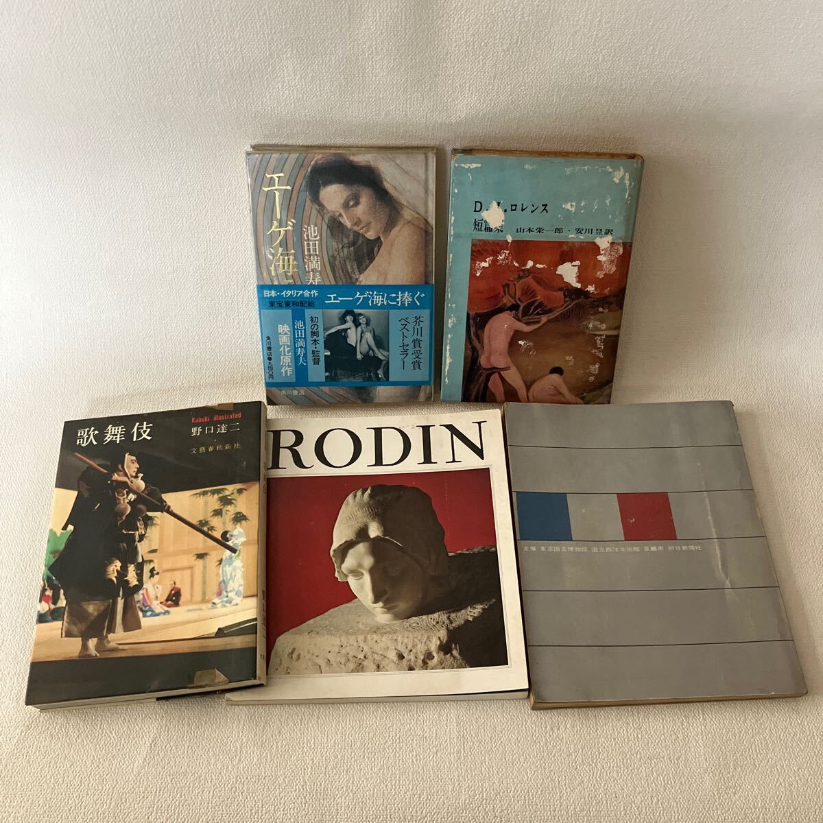 c82 80 本 5冊 まとめて 歌舞伎 D.H.ロレンス短篇集 エーゲ海に捧ぐ RODIN ルーヴルを中心とするフランス美術展 傷み有り 汚れ色褪せ有り拍卖
