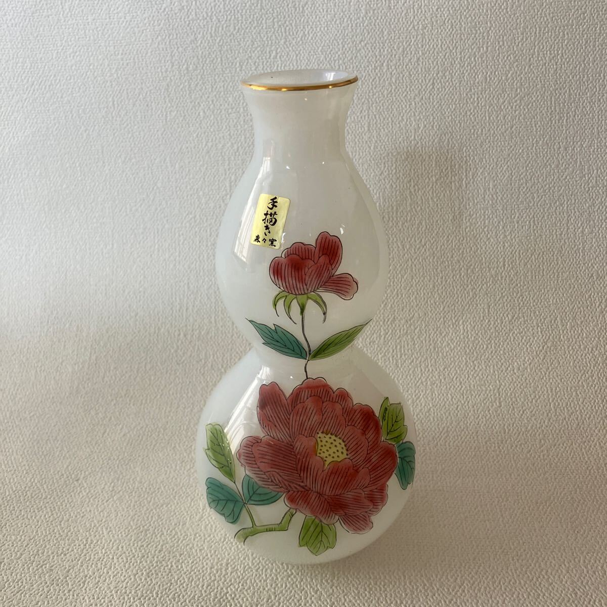 c85 60 花瓶 花器 置物 花入 インテリア 手描き 花柄 おしゃれ かわいい 半透明 箱や説明書無し フラワーベース コレクション 小物拍卖