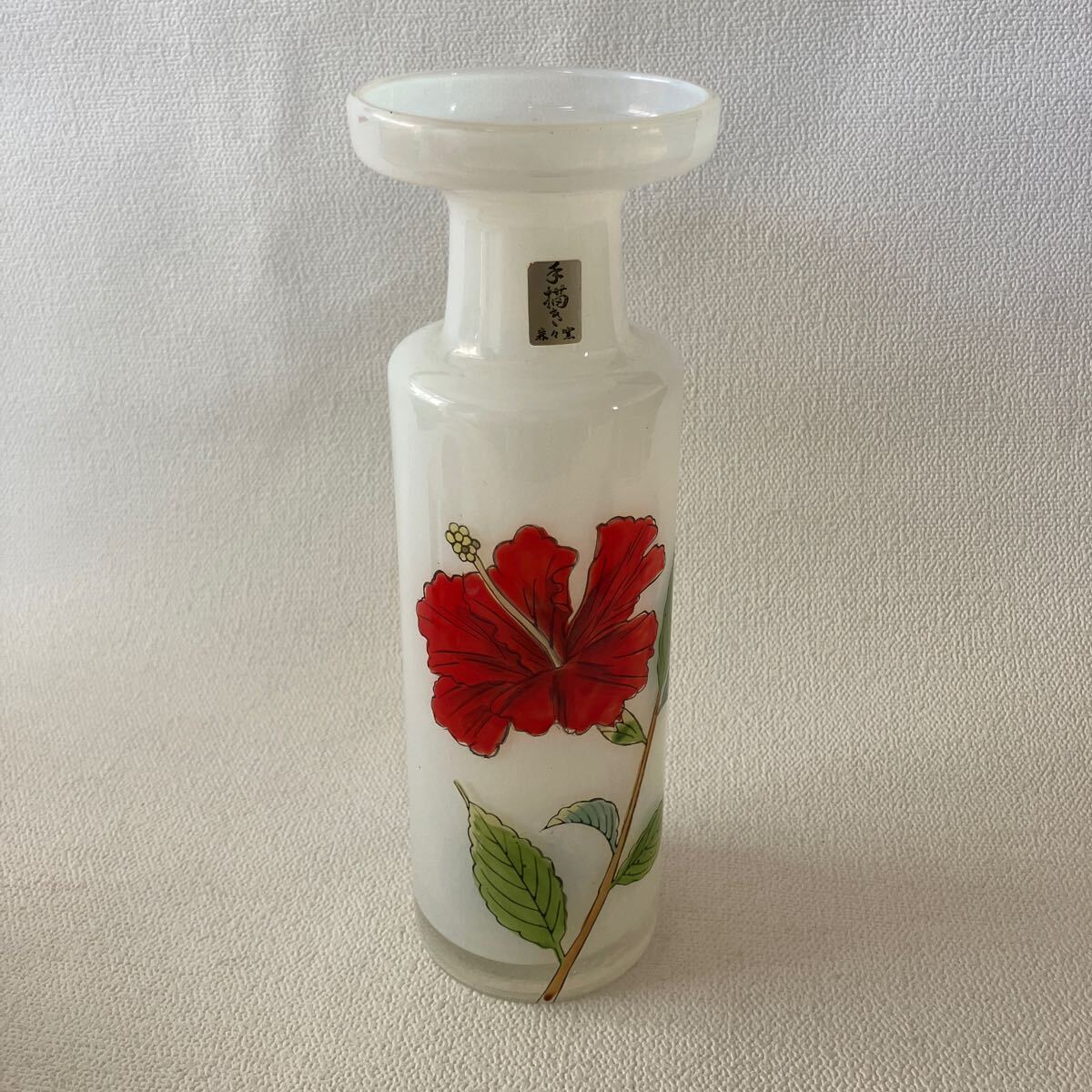 c86 80 花瓶 花器 置物 花入 インテリア 手描き 花柄 おしゃれ かわいい 半透明 箱や説明書無し フラワーベース コレクション 小物拍卖