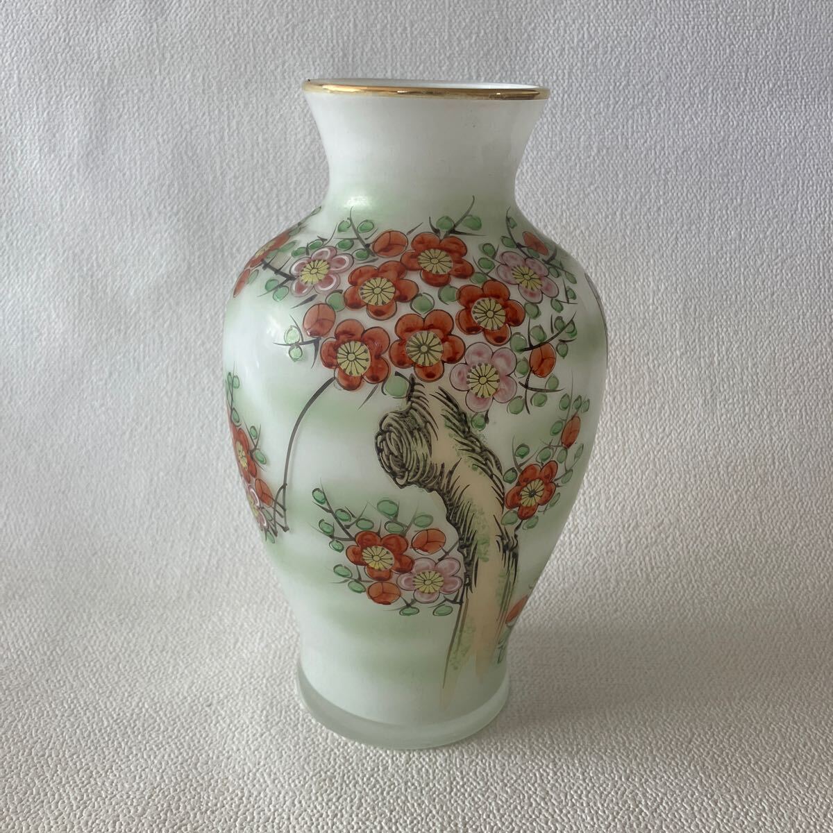 c93 80 花器 花瓶 花入 手造り フラワーベース インテリア 置物 飾り 壺型 名入り 花柄 おしゃれ かわいい レトロ柄 コレクション 汚れ有拍卖