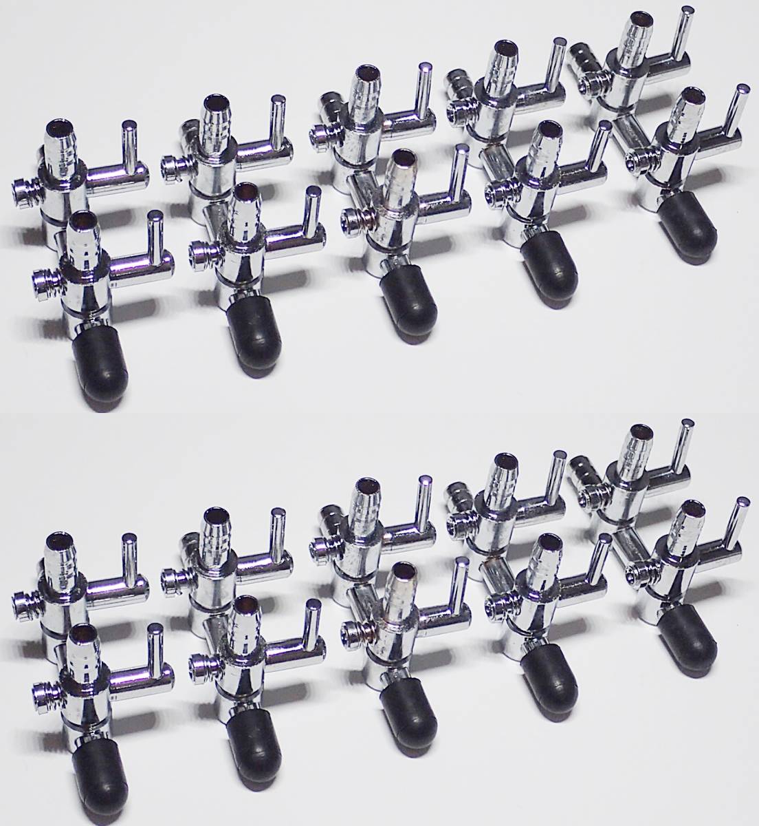 【送料込】エアーコック 2分岐管 10個  即決  シュリンプ・金魚・メダカ水槽のエアー分岐用に エアーポンプ圧調整用に 一方コック2連拍卖