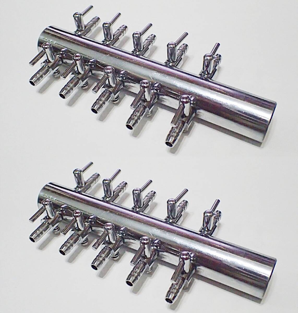 【送料込】 ブロワ接続用 エアーコック 10分岐管 2個  シュリンプ・金魚・メダカ水槽のエアー分岐用に エアーポンプ圧調整用に拍卖