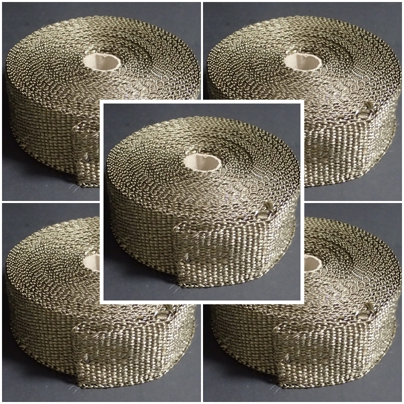 【送料無料】サーモバンテージ 10m 5個  耐熱1200℃ 玄武岩繊維 バサルトファイバー  バイク マフラー用に 耐熱 サーモバンデージ拍卖