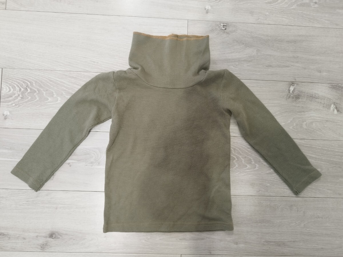 USED ポニーゴーラウンドの姉妹 Ready Mades ワッフル地ハイネック モスグリーン M 110cm拍卖