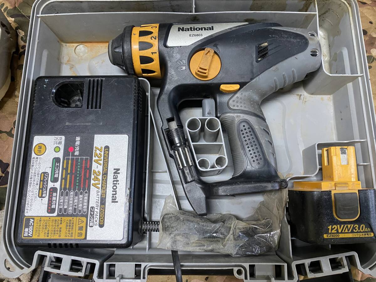J7919 National / ナショナル ハンマードリル&ドライバー EZ6803 DC12V 専用ケース付 コンクリート穴あけ 電動工具 拍卖