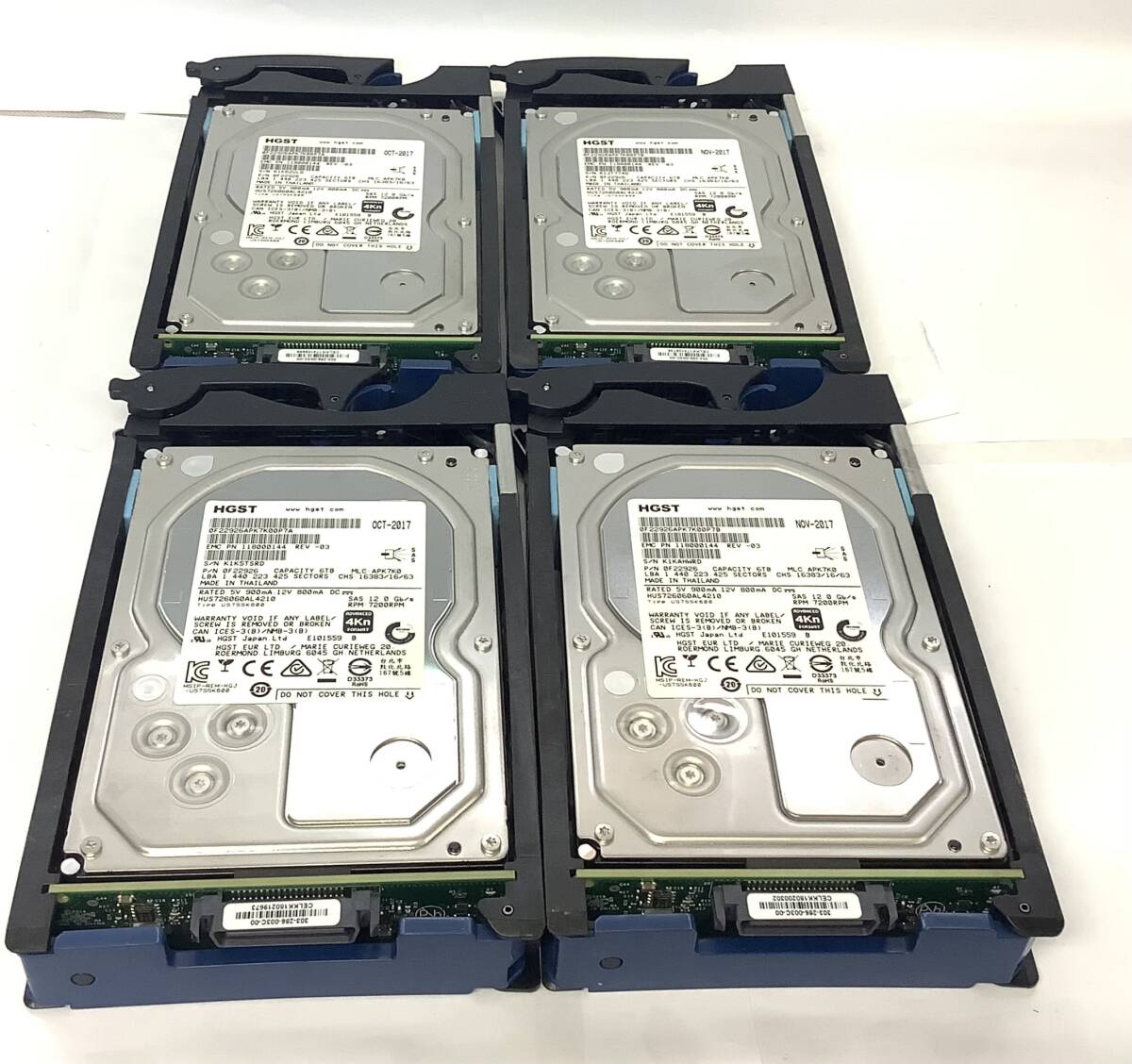 K7100338 HGST 6TB SAS 7.2K 3.5インチ HDD 4点 【中古動作品】071029拍卖