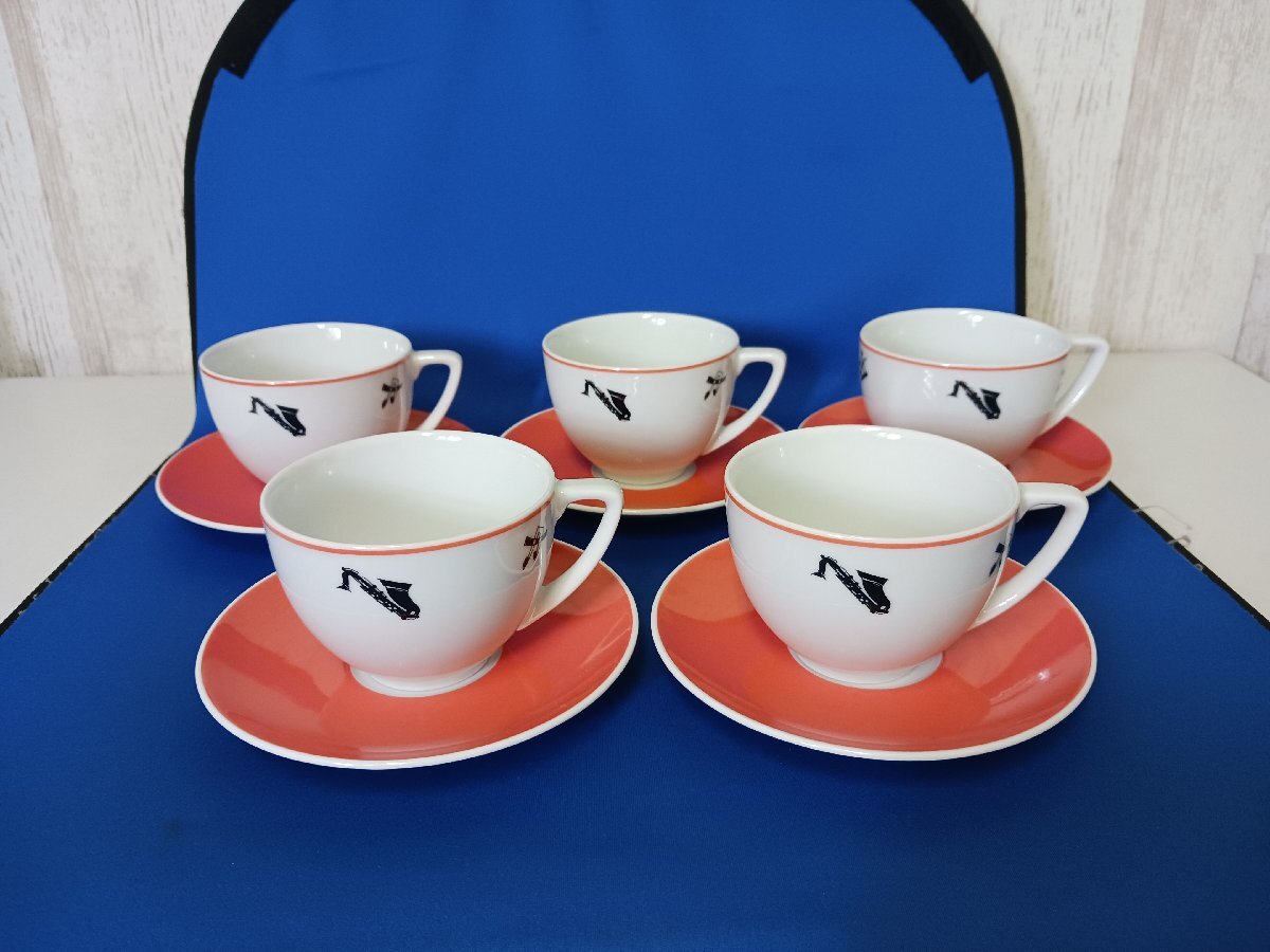 Richard Ginori リチャードジノリ ブルーノート 楽器柄 カップ&ソーサ―5客セット(現状品)拍卖