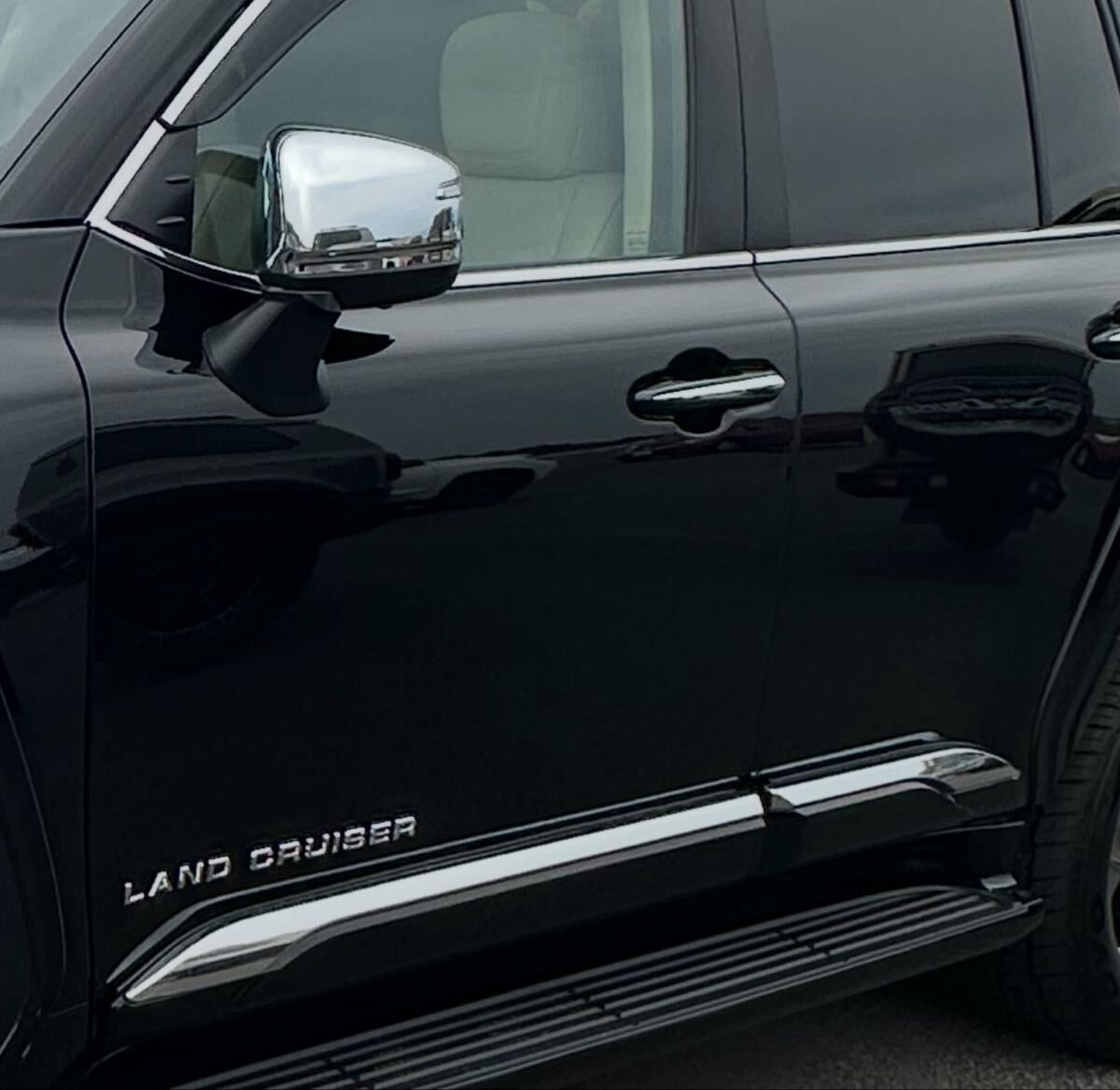 送料無料 【入手困難】トヨタ ランドクルーザー300 中東仕様風 サイドドアモール ブラック×メッキ 社外品 純正モデリスタルック 拍卖