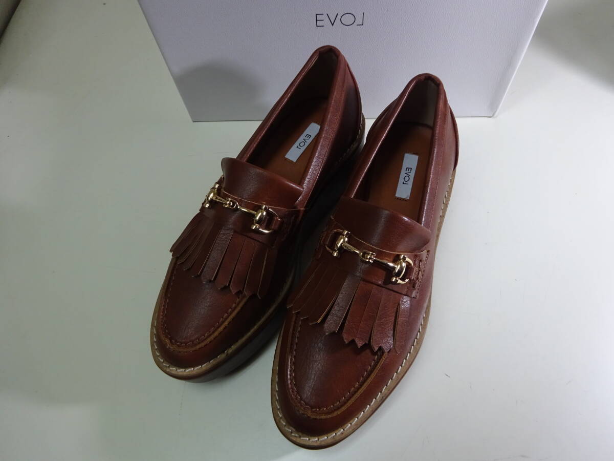 EVOL イーボル レディース 厚底ローファー  未使用品 サイズ23.5cm拍卖