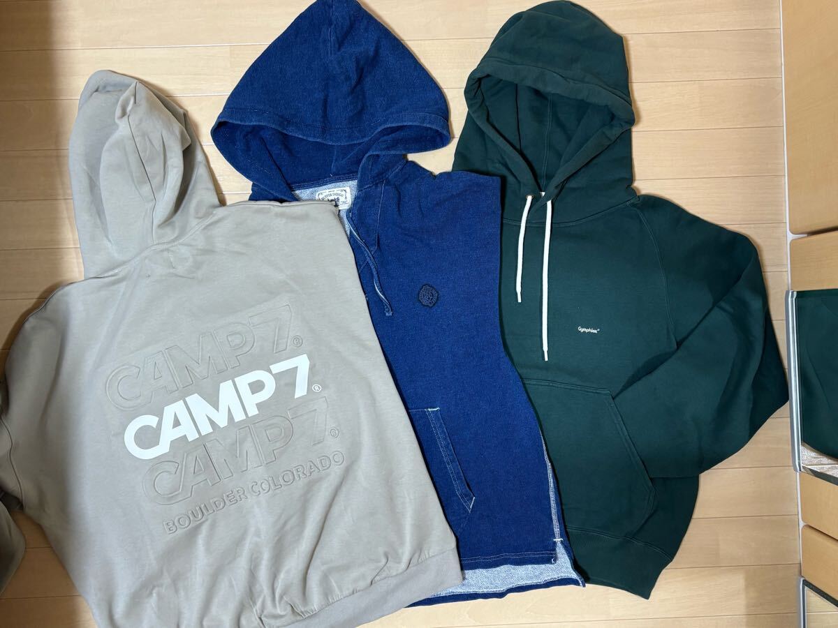 【即決価格】 パーカー Gymphlex 緑 CAMP7 ベージュ DUFFER INDIGO 紺 3着セット拍卖