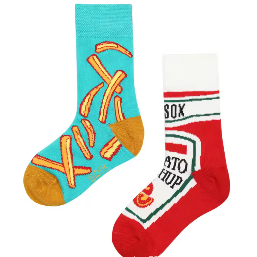 新品未使用 ポテト&ケチャップ ユニーク ソックス 靴下 プレゼント ギフト拍卖