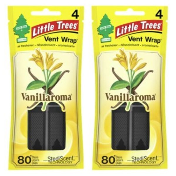 Little Trees リトルツリーバニラ・ロマ ヴェント・ラップ 2パックセット エアコンの吹き出し口に簡単取り付け拍卖