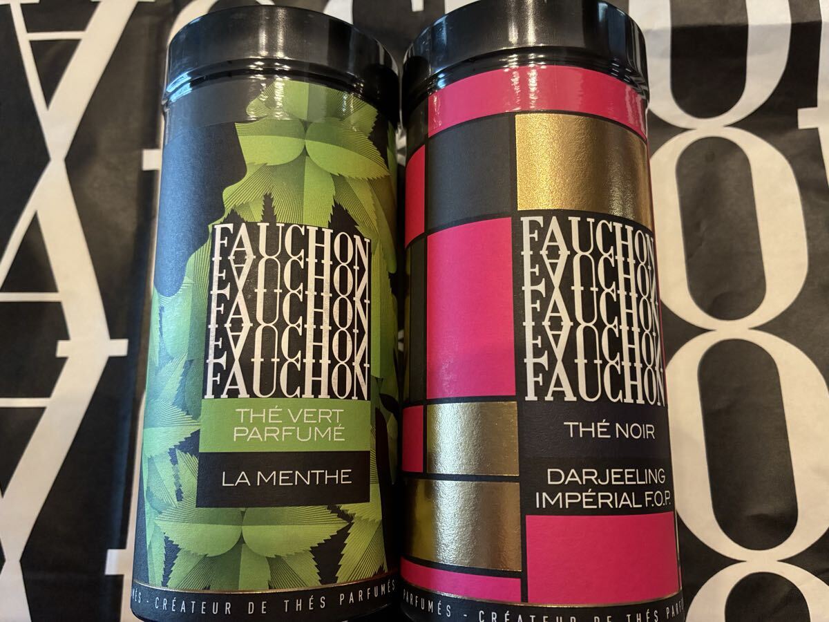 【新品未開封】フォション FAUCHON 紅茶 / ダージリンFOP & ミントティ 2缶セット / 賞味期限2025/11月拍卖