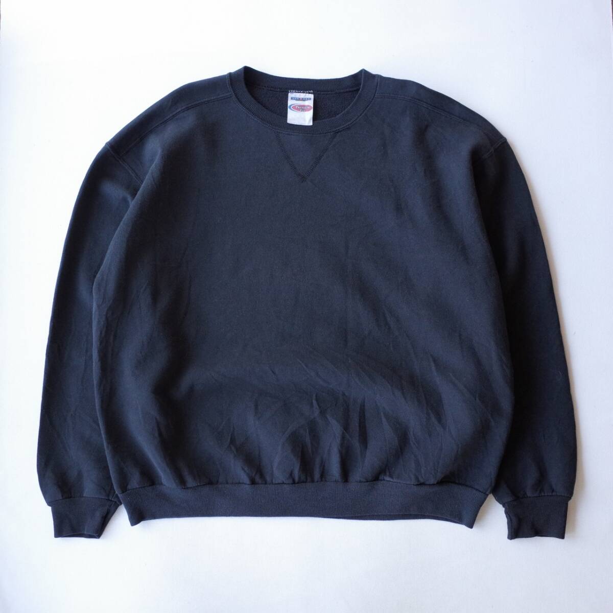 90's~00's JERZEES ジャージーズ Premium Fit 前V ガゼット トレーナー スウェット 黒 ブラック XL拍卖