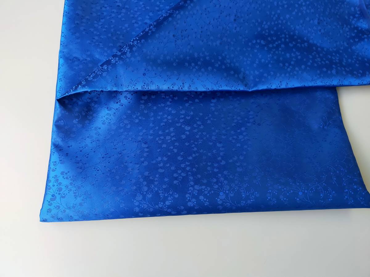 韓国布(チマチョゴリ)ハギレ タン 濃青色 新柄小花 まとめて決済可拍卖