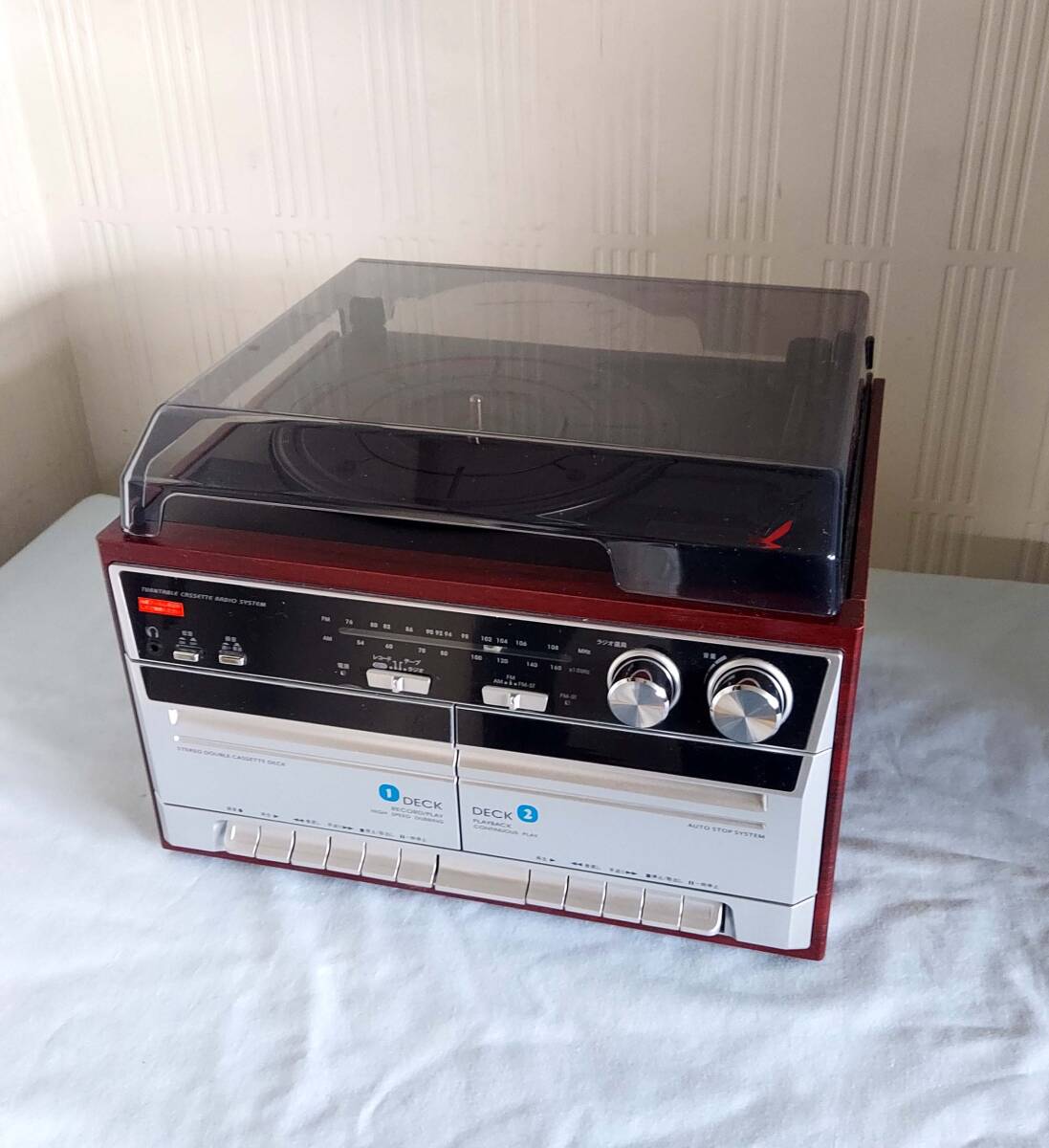 ●TOHSHOH ダブルカセットレコードプレーヤー ラジオ AM/FM・TT-386W● 拍卖