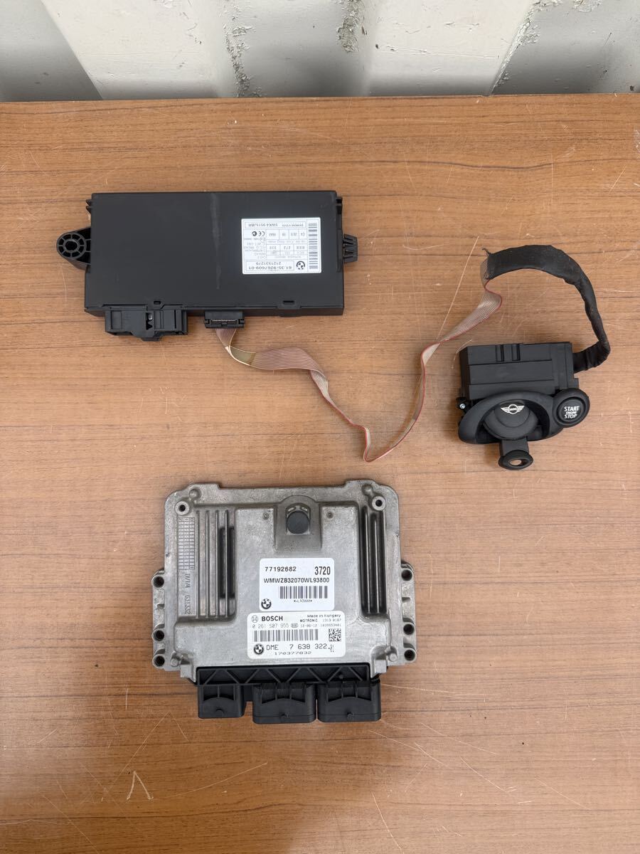 BMW MINI クロスオーバー R60 ECU セット DME 7 638 322 CAS3 61.35-9267609-01 スタートボタン付 N16B16A 動作車両取外品拍卖