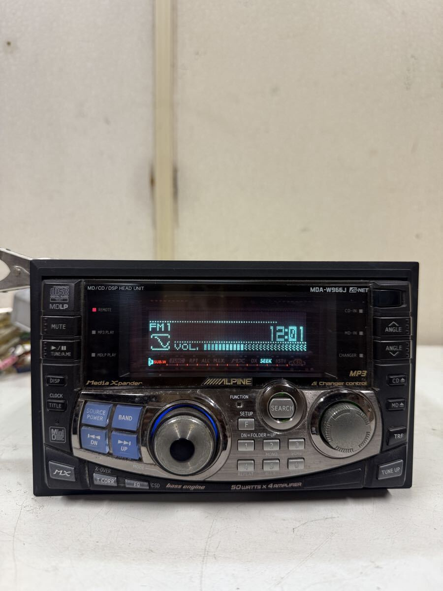 ALPINE MDA-W966J MD/CD DSPヘッドユニット 通電確認済 日本製 50W×4 Ai-NET拍卖
