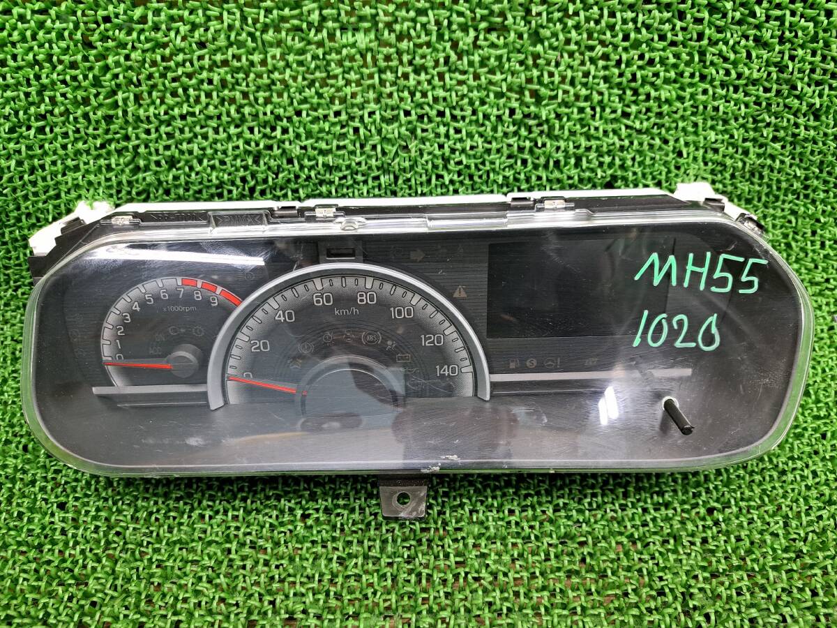 1020 スズキ ワゴンR ハイブリッド HV MH55S 純正 スピードメーター スピードメーターパネル 速度計 走行距離不明 34110-63RA0拍卖