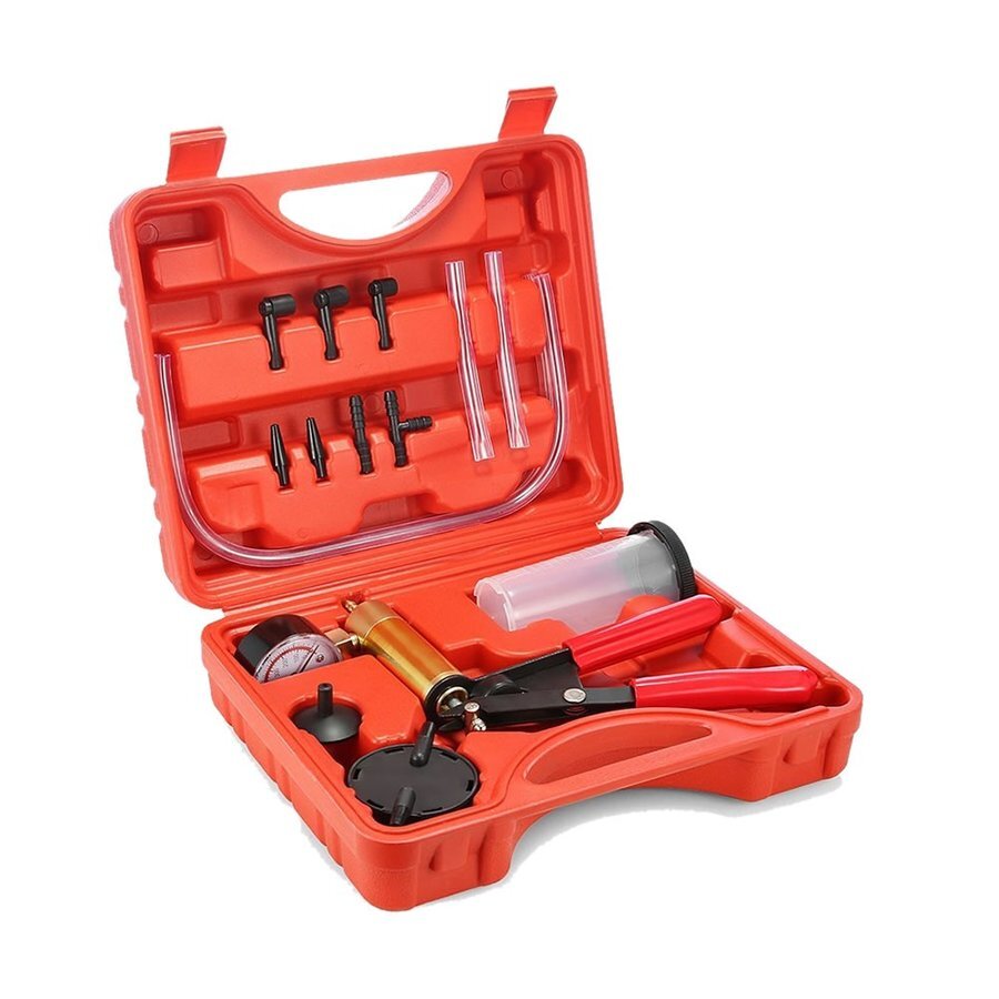 手動真空ポンプ 17点セット バキュームテスター ブレーキブリーディングキット 車 バイク tec-sspump拍卖