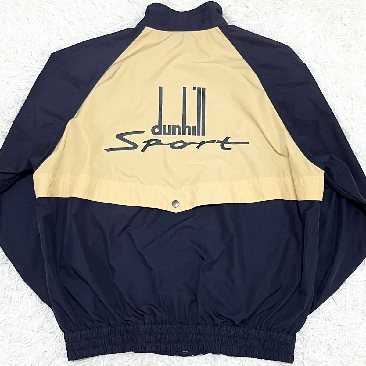 極美品 Lサイズ ダンヒル dunhill ナイロンジャケット ブルゾン ウインドブレーカー ロゴ メンズ オールド スポーツ ネイビー 紺拍卖