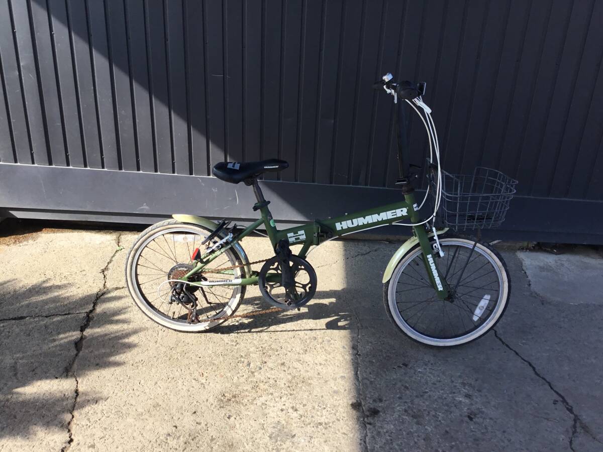 △ y 岐阜発/ HUMMER/ ハマー/ 折りたたみ自転車/ 20インチ/ 7段変速/ 変速レバー固いです/ 走行確認/ 現状品/ R7.10/27 △拍卖