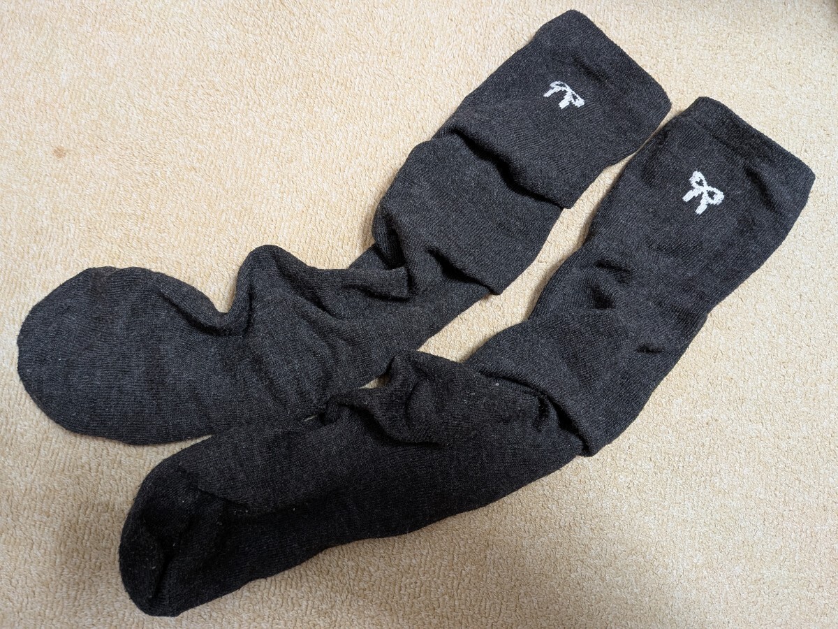 ワンポイント付き リボン ハイソックス 靴下 ソックス グレー 中古拍卖