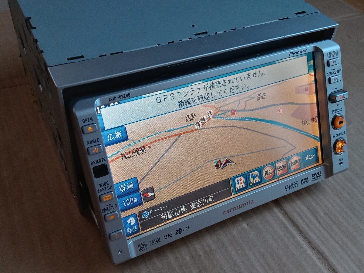 ☆希少 廃盤品!楽ナビ DVDナビ carrozzeria カロッツェリア 最上級機種 AVIC-DRZ90 メモリーCD搭載 動作良好!☆拍卖
