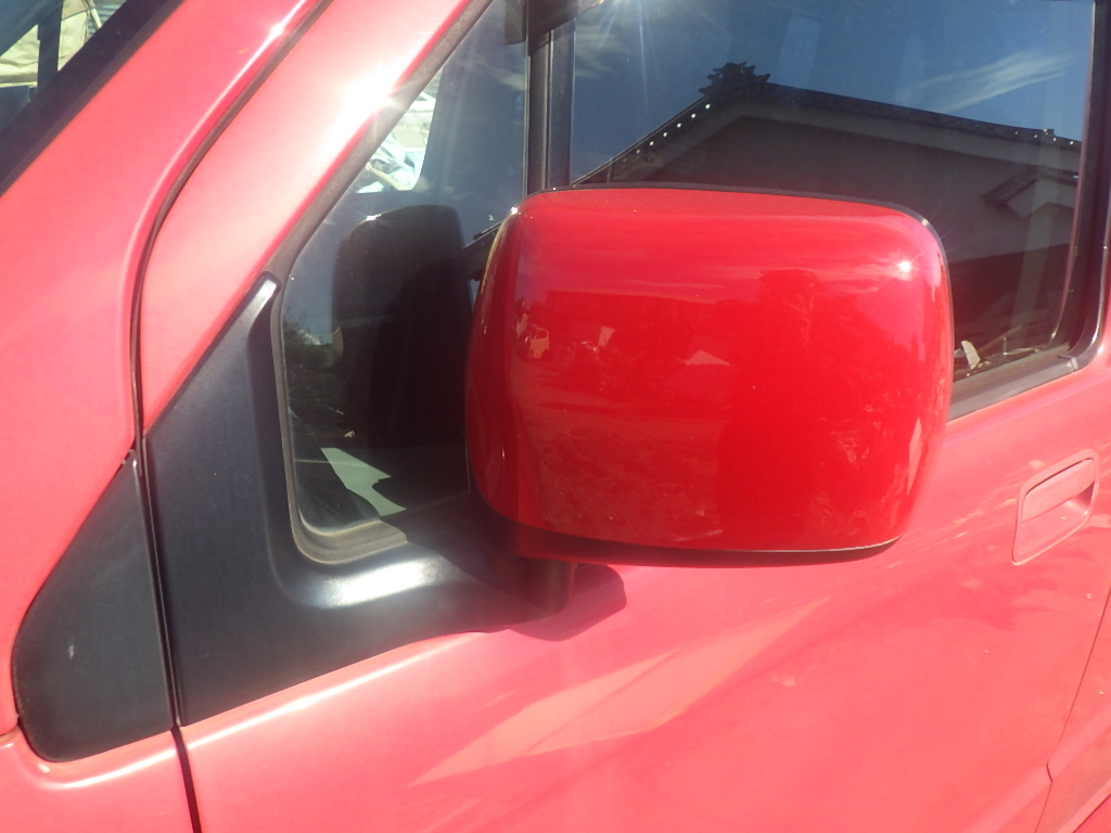 ワゴンR MH21S 電格 左 ドアミラー 赤 Z9T拍卖
