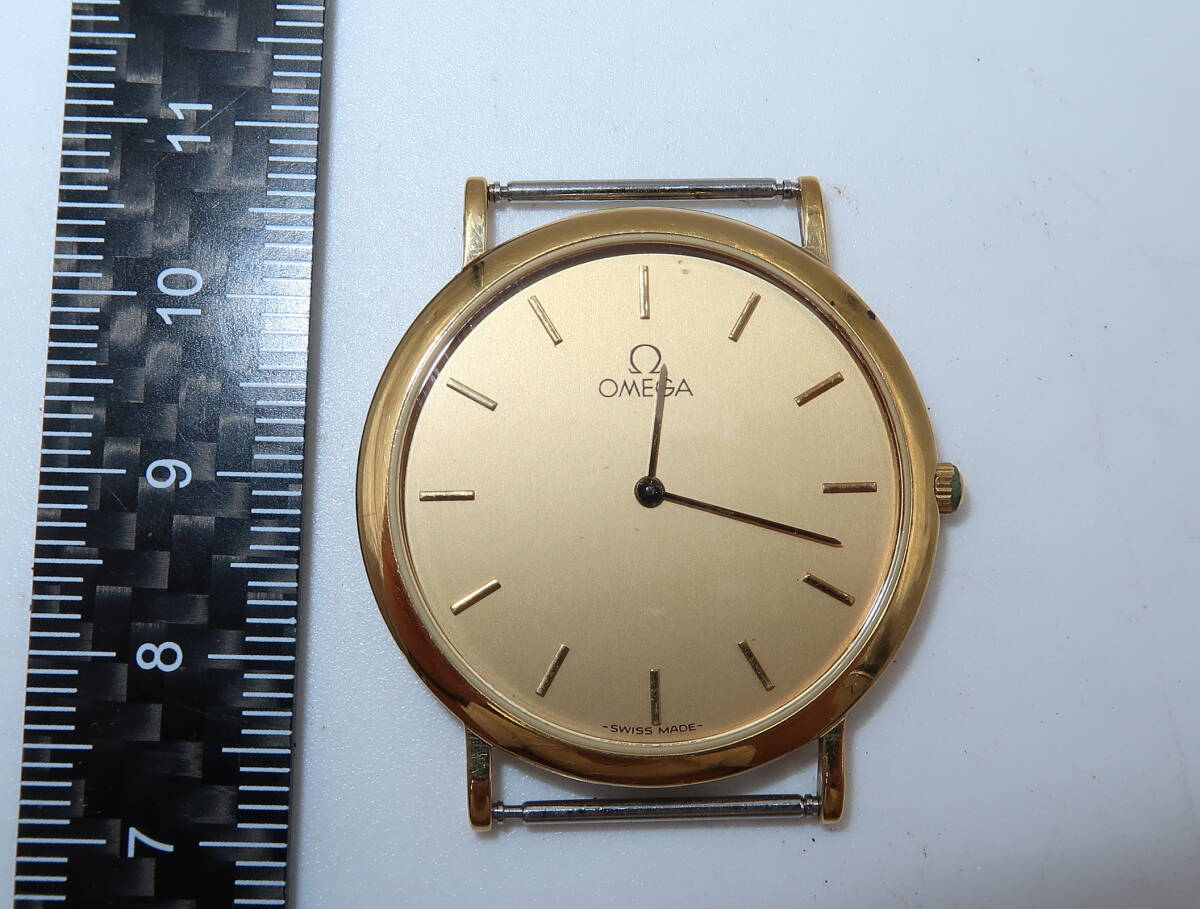 ★☆OMEGA オメガ DE VILLE デビル QUARTZ クォーツ 2針 ゴールド文字盤 メンズ腕時計☆★拍卖