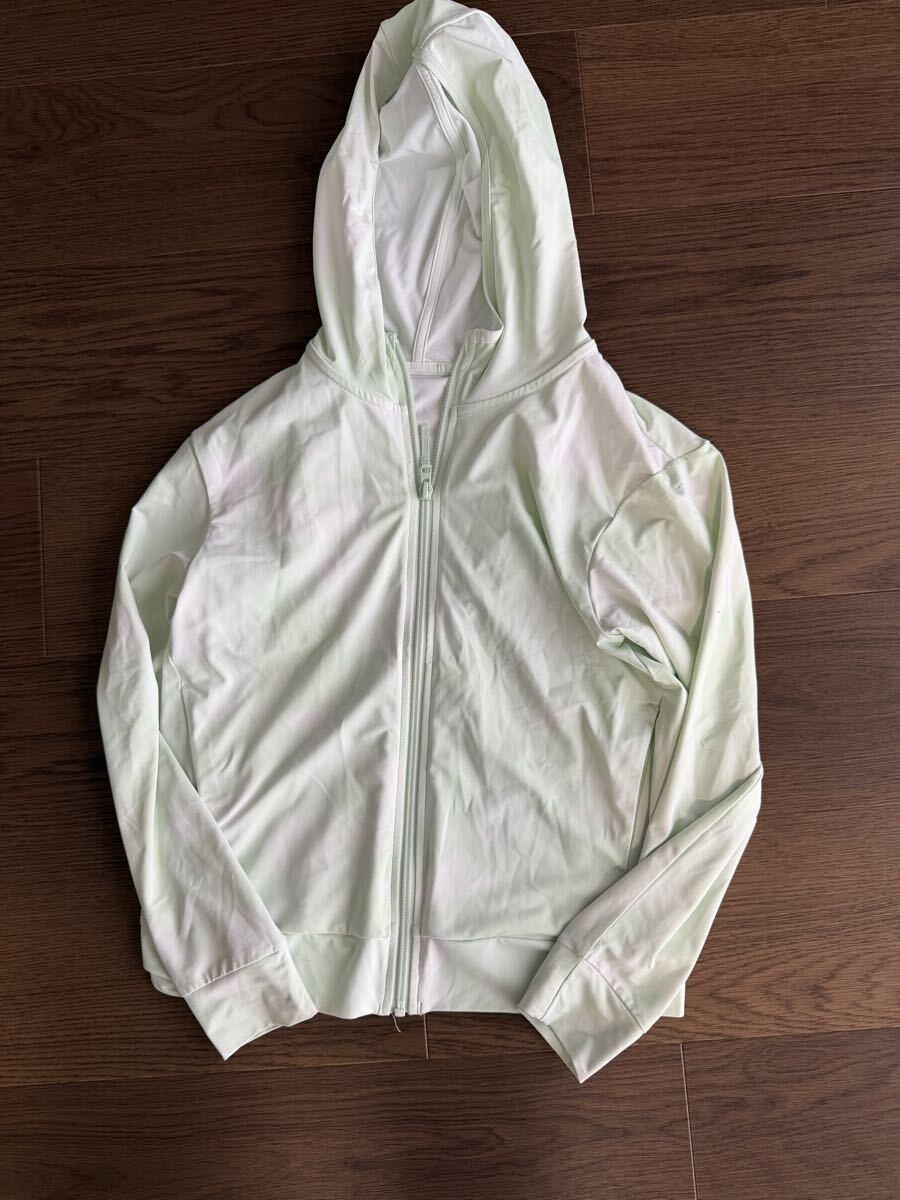UNIQLOユニクロUVパーカー140エアリズムパステルグリーンマーブル拍卖