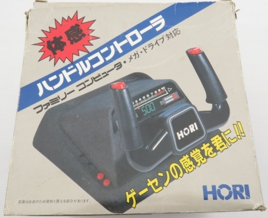 中古FC ホリ ハンドルコントローラー箱コード付動作OK (ファミコン&メガドライブ用)HORI拍卖