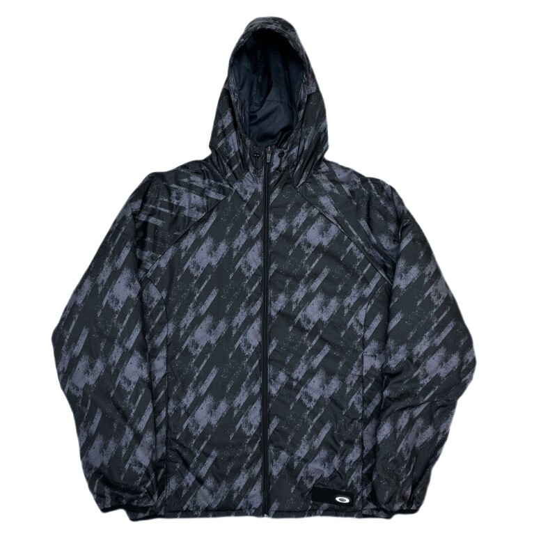 2017年 OAKLEY オークリー 総柄プリント 中綿入り ZIP UP パーカー (ビンテージ ダウン 90s オールド スウェット サングラス GORE TEX 拍卖