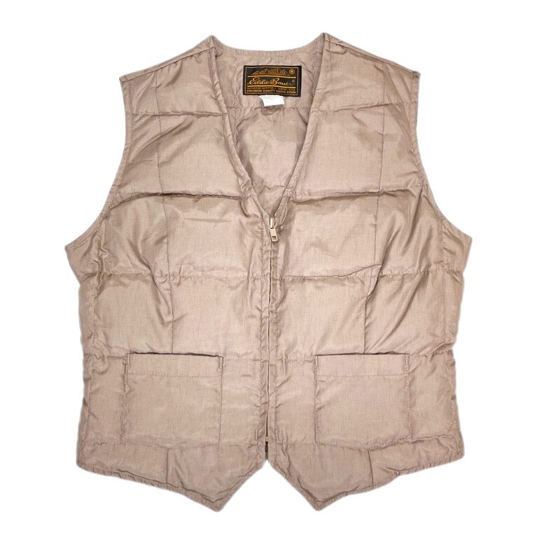 1980's~ EDDIE BAUER 黒タグダウンベスト (ビンテージ バウアーダウン L.L.BEAN ノースフェイス WOOLRICH シエラ TAION クレセント レザー拍卖