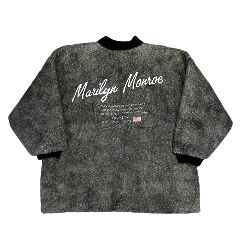 1980's~ UNKNOWN マリリンモンロープリント 中綿入り羽織り 半纏 (ビンテージ ダウン マドンナ レッチリ ノースフェイス バウアーダウン拍卖