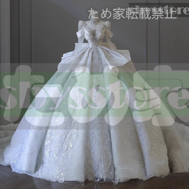 大値下げ フランス式重工ウェディングドレス 新婦 2025年新作 サテン 主ドレス 高級感 ウェディングドレス ヴィンテージ拍卖