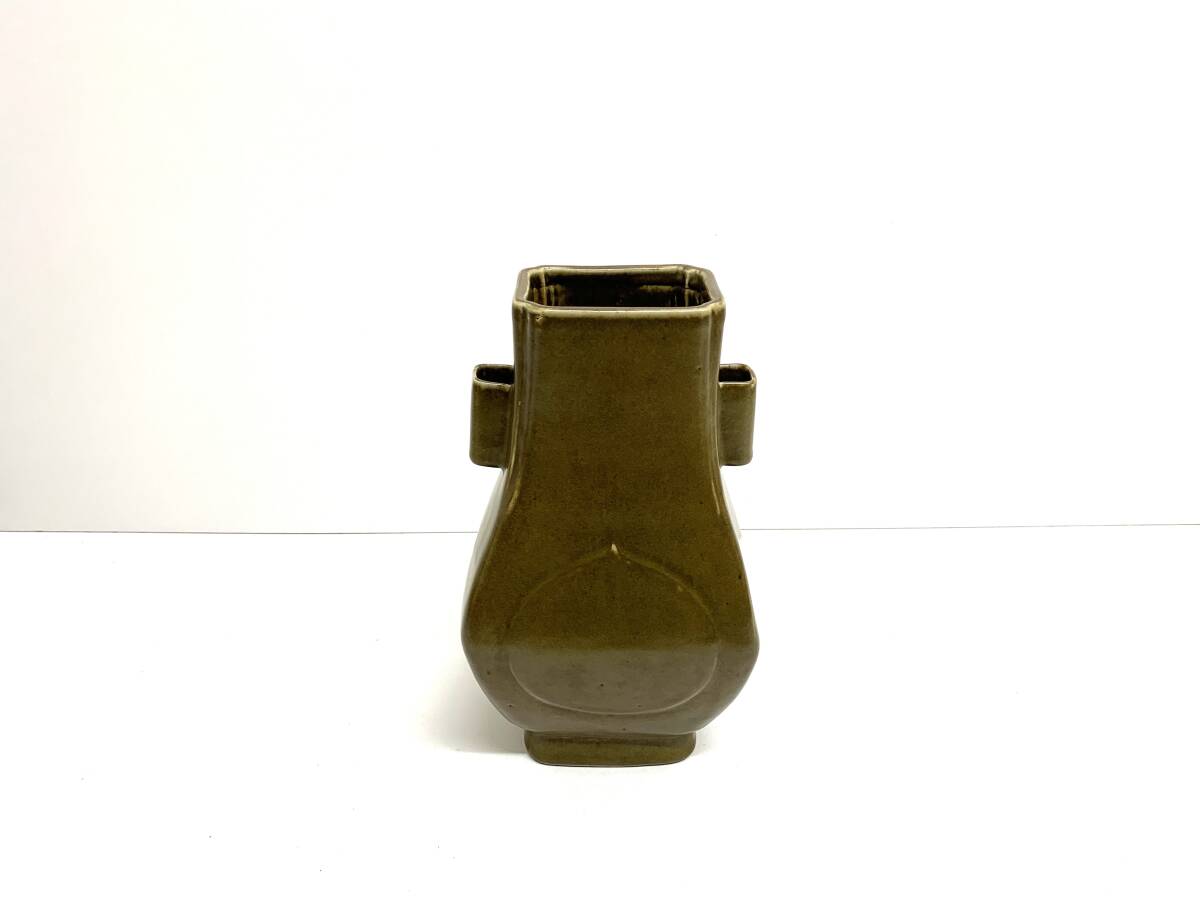 ◆287 中国古美術 時代物 花瓶 花入 花器 花生 蕎麦釉 在銘 大清光緒年製 中国古玩 骨董品拍卖