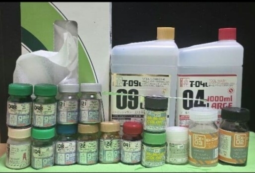 ガイアノーツ 一部使用済み塗料、うすめ液、かき混ぜ棒、清掃用ワイプセット拍卖