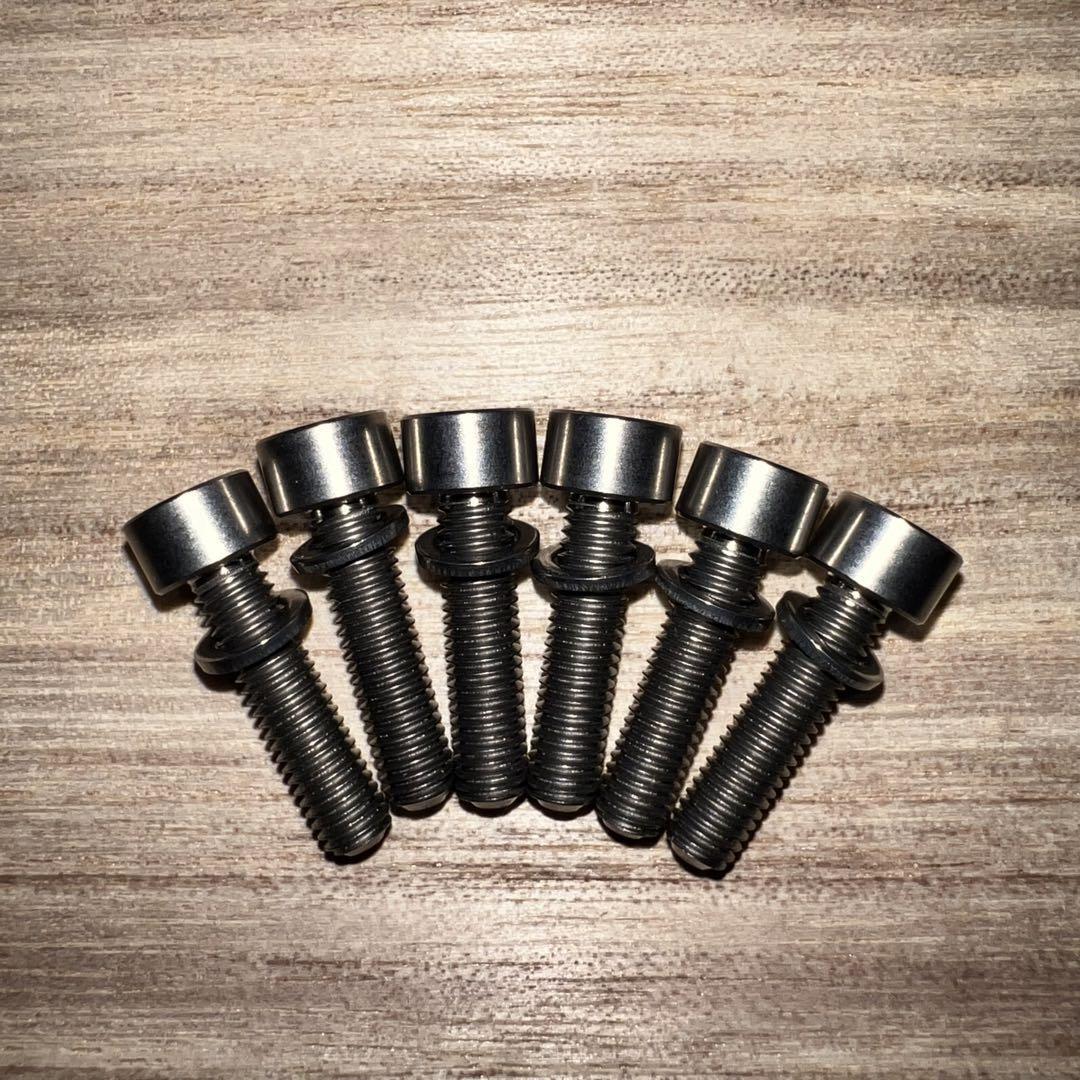 64チタンTC4ステムボルトM5x18ワッシャー付き6本セットTi-6Al-4V拍卖