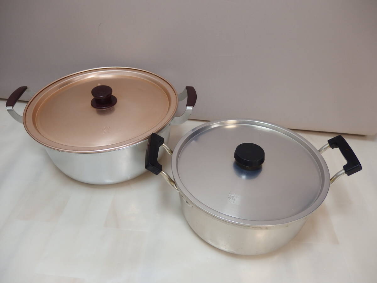 アルミ鍋 2点 サンキョーアルミ 30㎝ / マルハチ印 26㎝拍卖