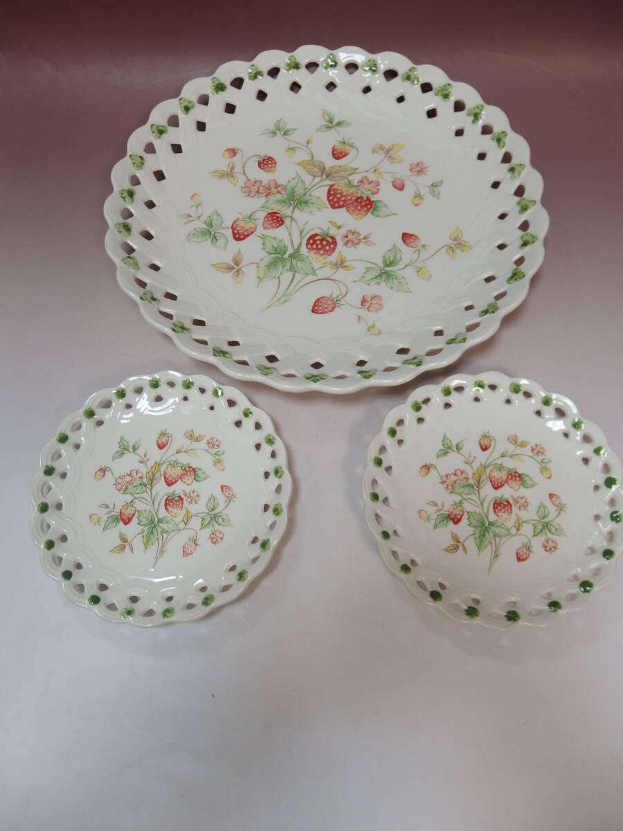 TOSHO JAPAN ストロベリー 大プレート 1枚 / デザートプレート 2枚拍卖