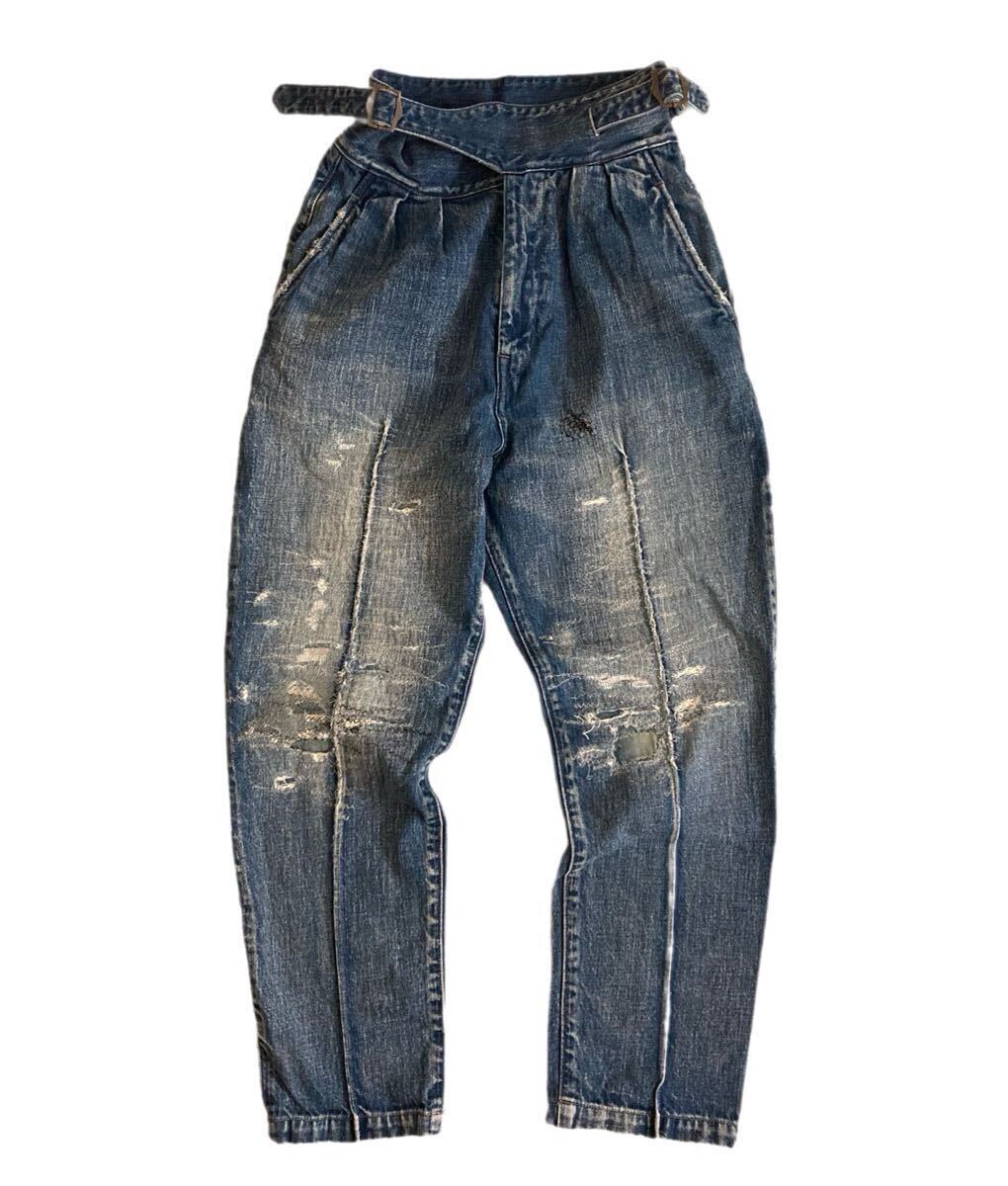 KAPITAL キャピタル 刺し子 ダメージ 加工 グルカ デニム パンツ拍卖