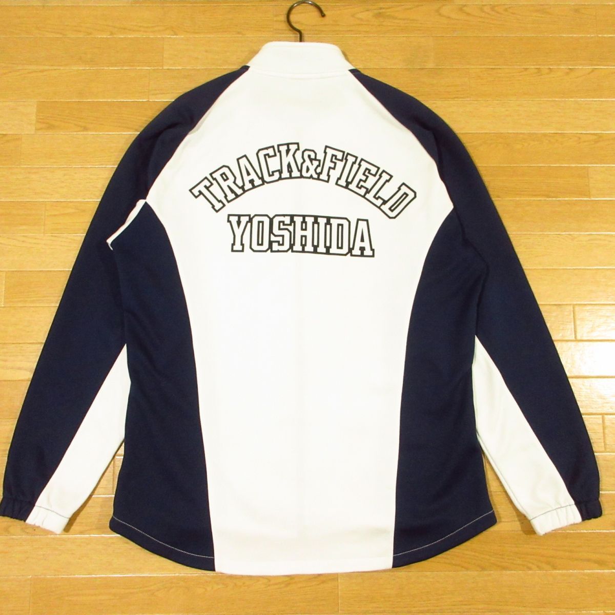 ◎使用少なめ!YOSHIDA 吉田 陸上 MIZUNO ミズノ ユニフォーム ジャージ ジャケット 支給品 実使用 メンズ 白x紺 Mサイズ◆AA4784拍卖