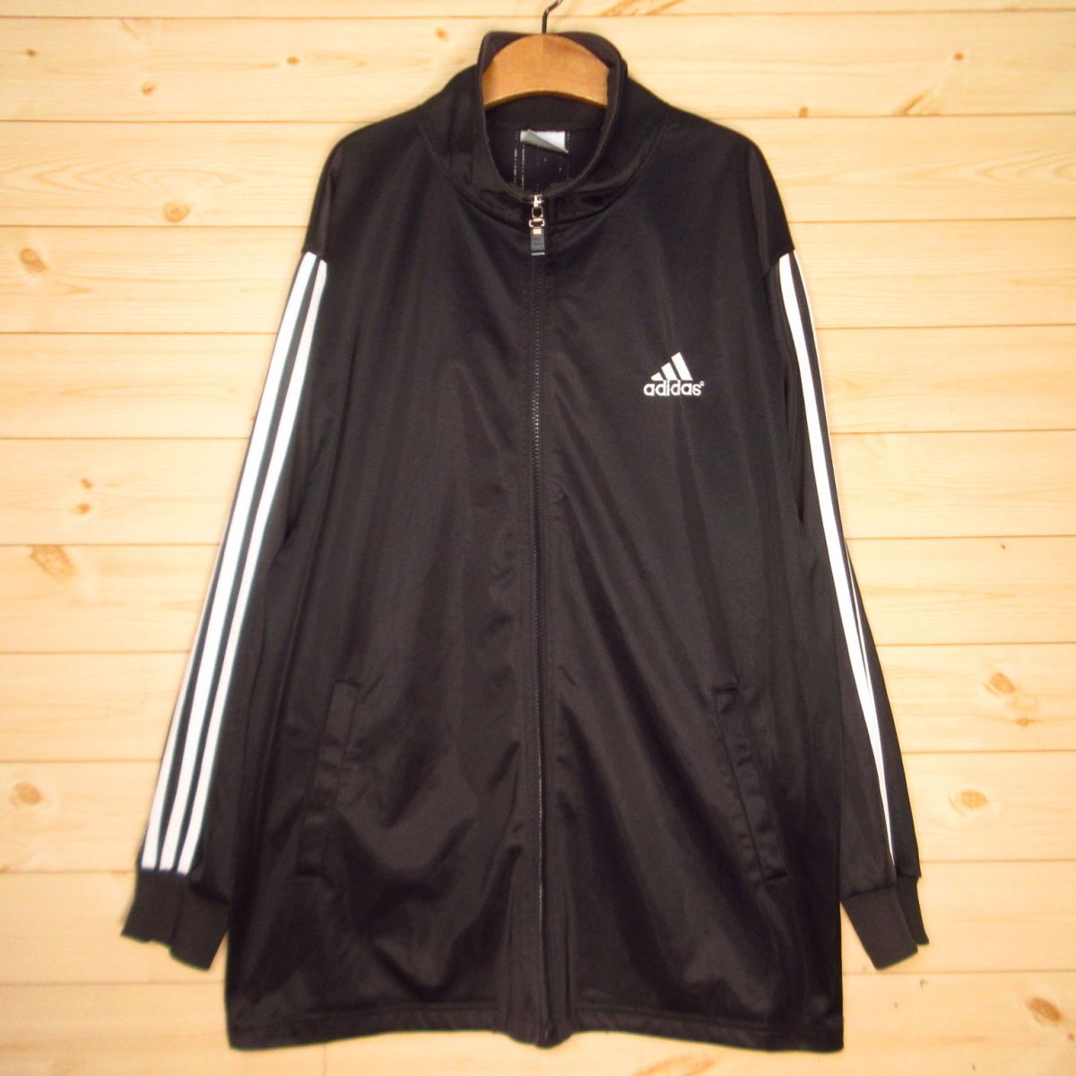 ◎美品!adidas アディダス トラックジャケット ジャージ パフォーマンスロゴ 刺繍 ヴィンテージ メンズ 黒 ブラック Mサイズ◆AA4842拍卖