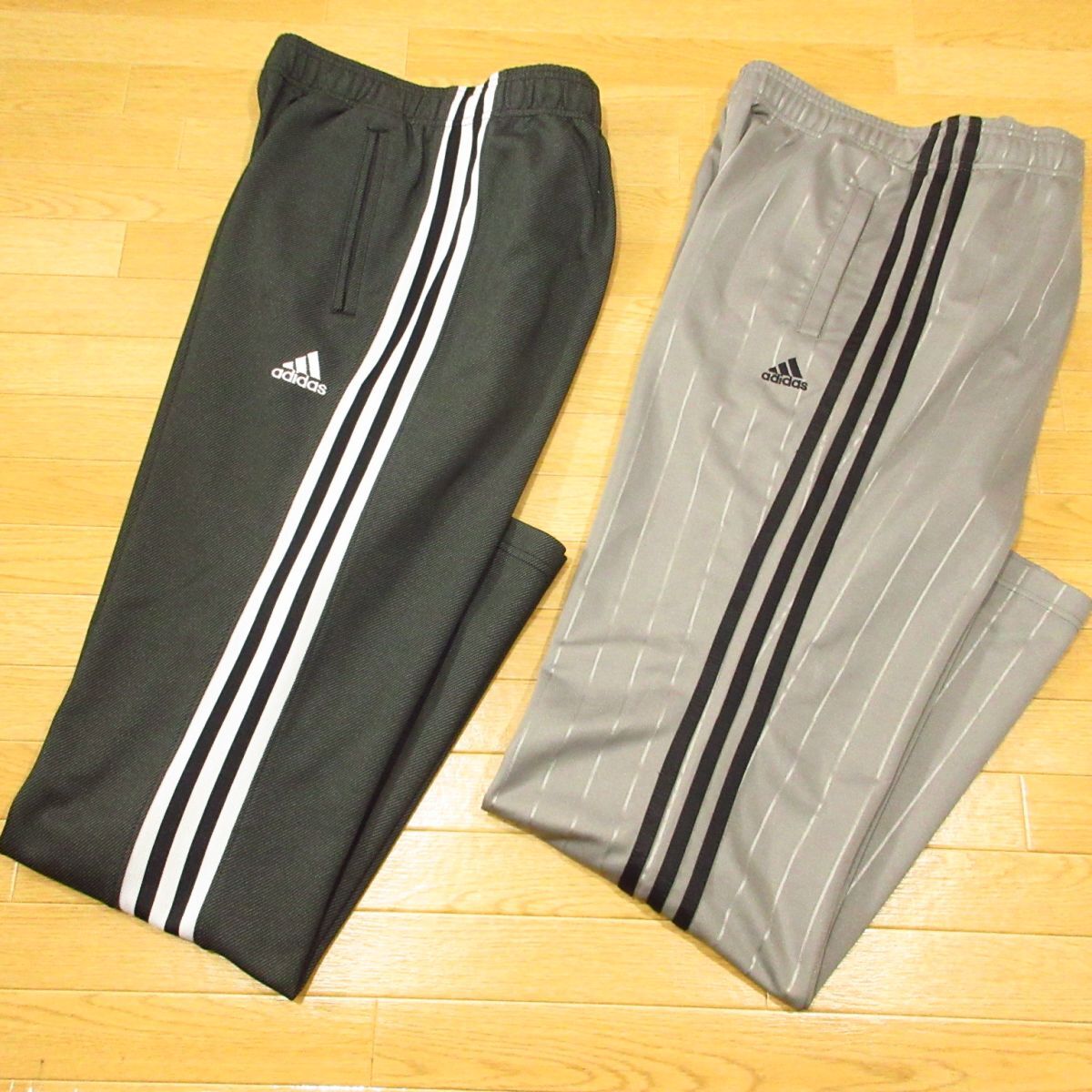 ◎使用少!XL 2本セット adidas アディダス ジャージ トラックパンツ ロング丈 トレーニングウェア メンズ グレー まとめ売り◆CA1592拍卖