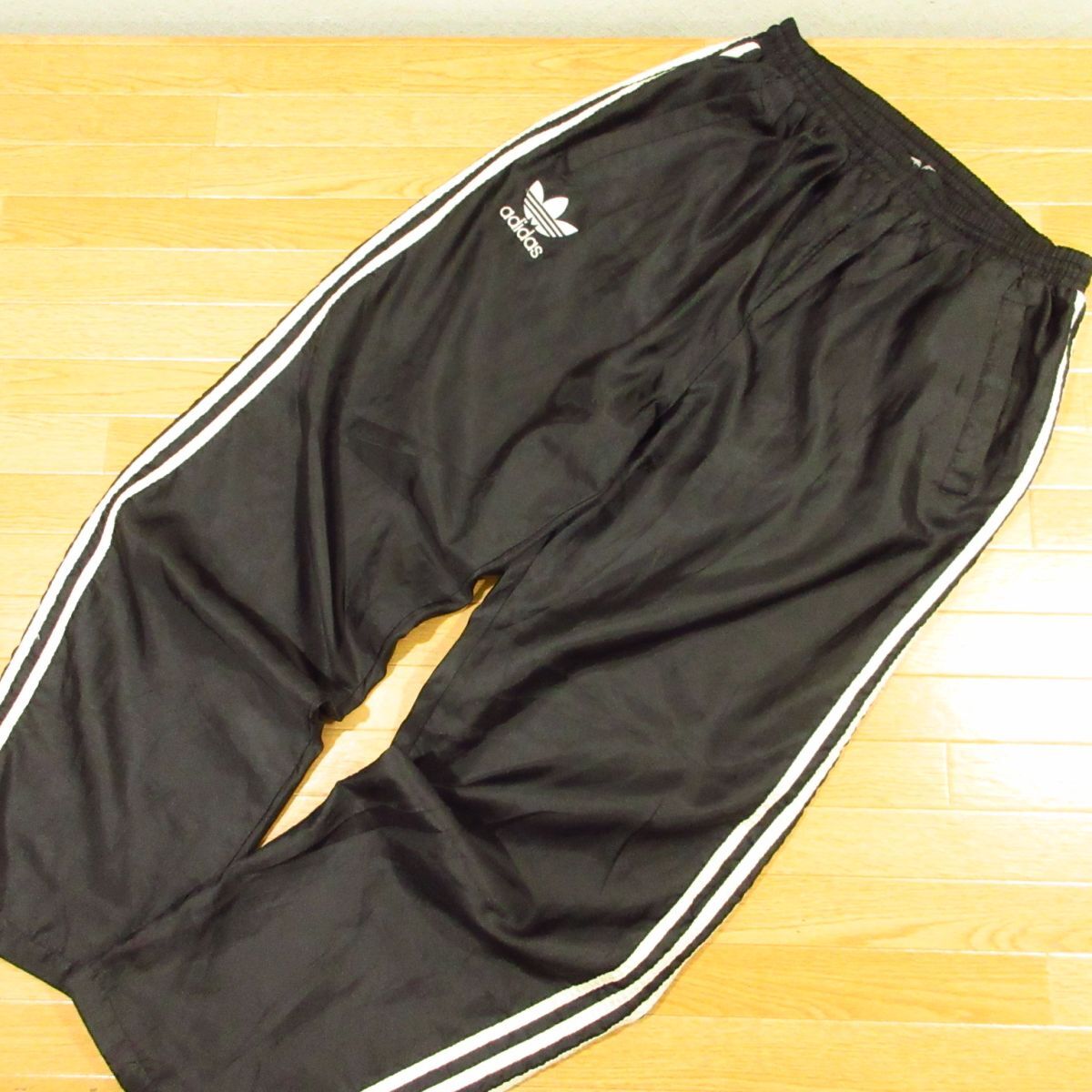 ◎希少 90s!adidas アディダス オールド ナイロンパンツ ウィンドブレーカーパンツ 三つ葉 ヴィンテージ 90年代 メンズ 黒 L◆PA4407拍卖
