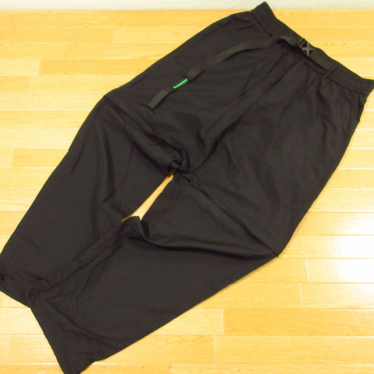 ◎極美品!PARAGRAPA クライミング コンバーチブルパンツ 2WAY ワイドテーパード アウトドア メンズ 黒 XLサイズ◆PA4393拍卖