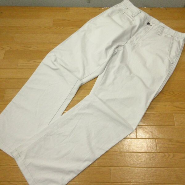 ◎le coq sportif GOLF ルコック ゴルフパンツ ストレッチ ロング ゴルフウェア 無地 刺繍ロゴ メンズ ライトグレー サイズ79◆PA4284拍卖