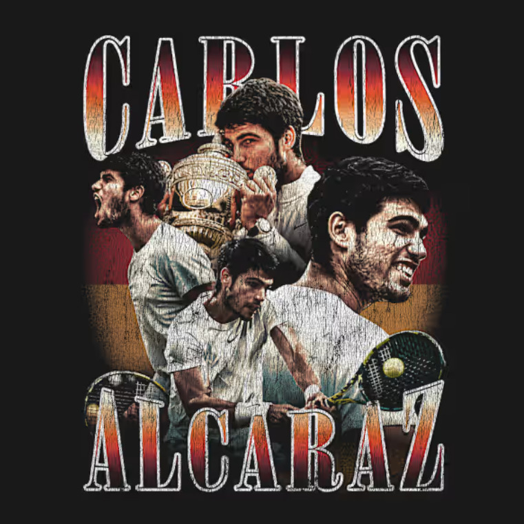 【Tシャツ】 Carlos Alcaraz カルロス・アルカラス テニス ブラック S/M/L/XL拍卖